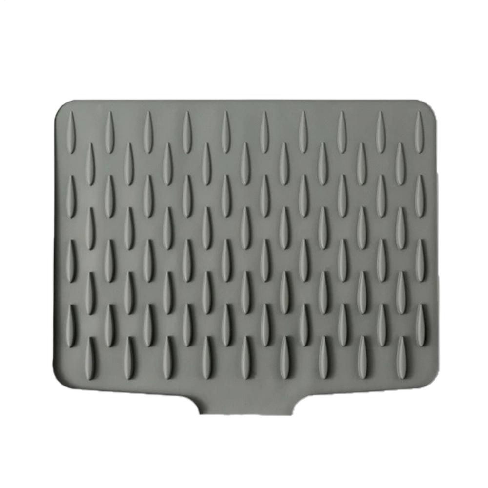 Silicone Dish Drying Mat Non-Slip Easy Clean Sink Mat Large Heat-resistant Dish Drainer Mat for Kitchen Counter
