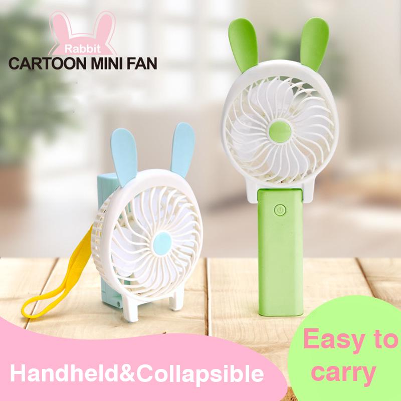 Handheld Mini Fan Cute Cartoon Animal USB Hand-held Desk Fan Cooler Handheld Air Conditioner Cooling Fan Summer Air Conditioner Cooler