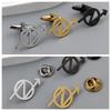 New Letter Circle Arrow Brooch Cufflinks Simple Versatile Personalized Creative Light Luxury Niche Clothing Accessories