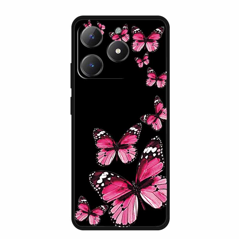 Black Silicone Case For Realme Narzo N61 Case N 61 Funda Cartoon Cat Soft Back Cover For Realme Note 60 Phone Case Shells Coque