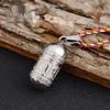 Titanium Steel Lengyan Mantra Pendant Necklace - Retro, Openable Amulet for Men & Women