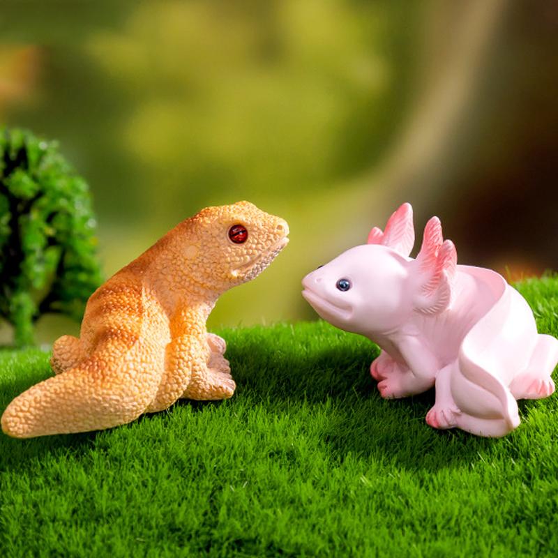 Simulare Axolotl Toad șopârlă cameleon model rășină artizanat miniatură figura DIY acasă decorare desktop masina mici ornamente