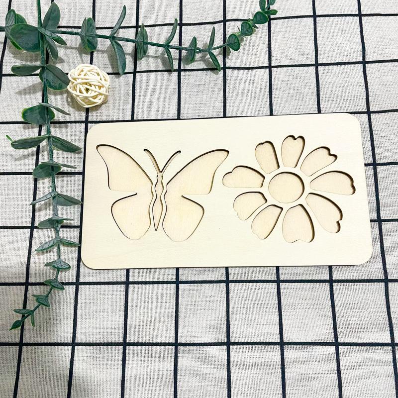 

Popular Montessori Kids Wooden Animal Tactile Tray Bee Dragonfly Tools Cultivate Kids Hands-On Ability Parent-Child Toys Present