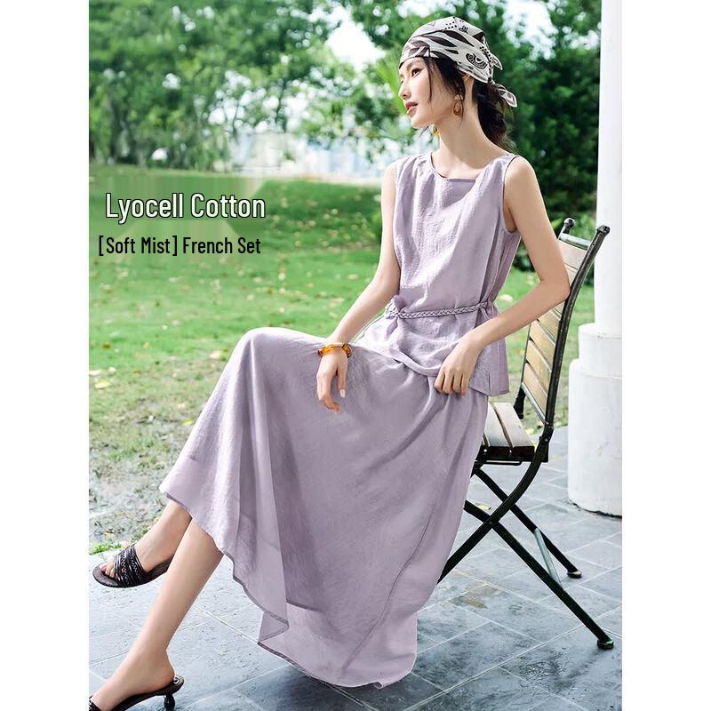XWI Women s Tencel Blend Two-Piece Skirt Set L