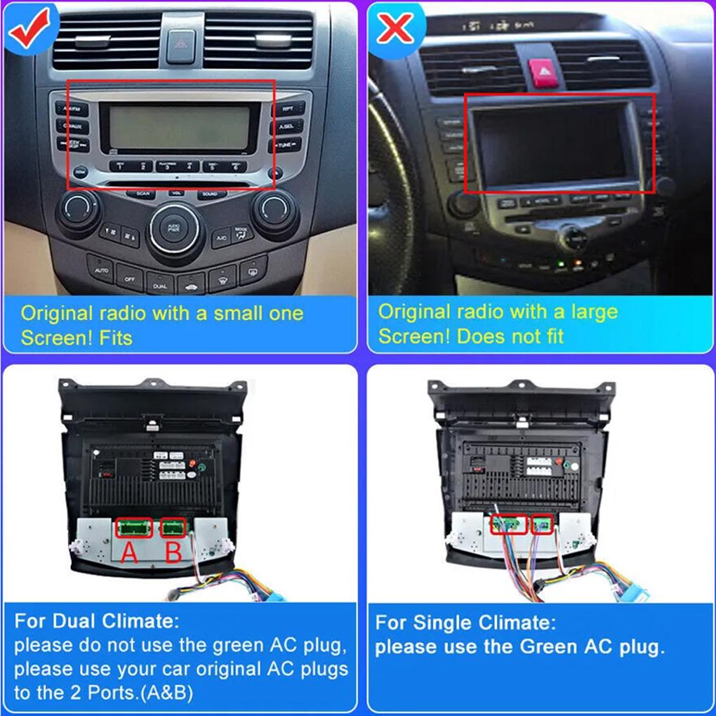 Android 13 Autoradio GPS WiFi FM Carplay Für Accord 2003-2007 Autoradio Radio 10,1 Zoll 2,5 D kapazitiver Touchscreen