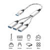 Braided USB Splitter Expander 3 USB Port OTG Converters Supports Printer Keyboards Mouse Charging for Computer Mobile