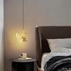 Nordic Creative Acrylic Swan LED Hanging Chandelier Study Bedroom Living Room Restaurant Pendant Lamps Bar Indoor Lighting Decor