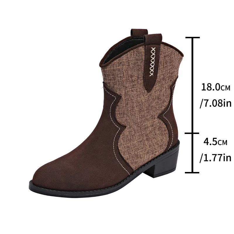 Suede Women Snow Ankle Boots Chunky Shoes Winter 2025 Trend New Fashion Chelsea Boots Outdoor Elegant Goth Pumps Botas Mujer