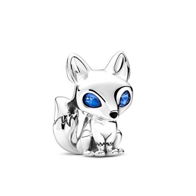 2pcs /Lot Silver Plated Animal Series Hedgehog Fox Panda Dangles Beads Fit Diy Charm Bracelets Necklaces For Women Jewelry Making