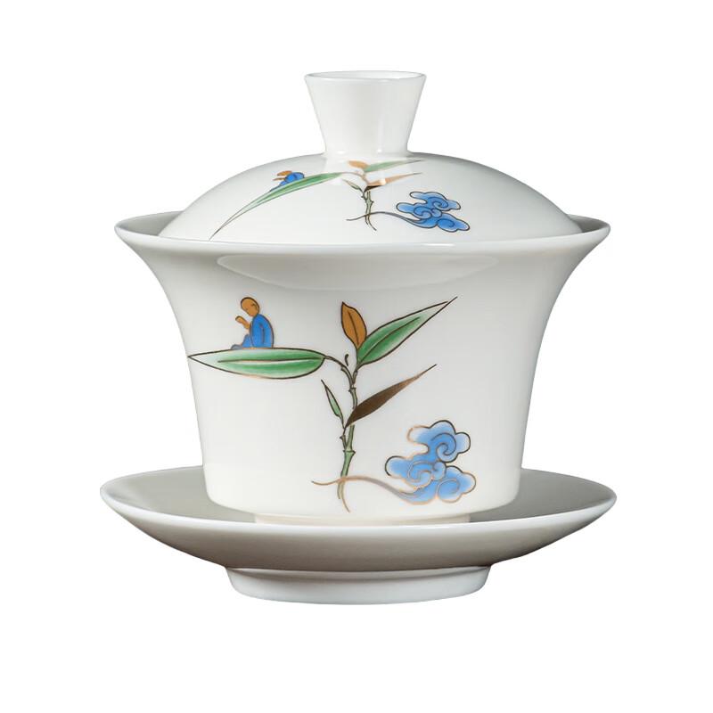 Zen Rhyme White Porcelain Gaiwan Tea Bowl