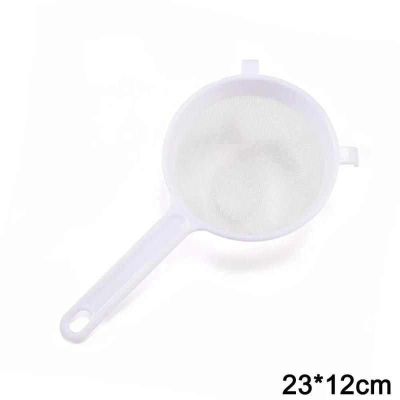 Kitchen Nut Milk Filter Plastic Fine Mesh Spoon Strainer Flour Sieve with Handle Soy Milk Coffee Filter Colanders Kitchen Tools