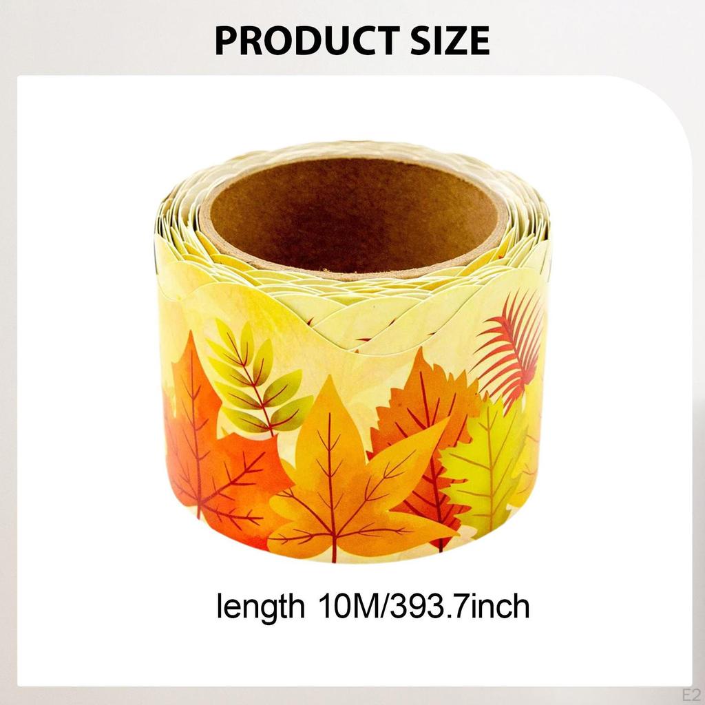 Fall Bulletin Board Borders Leaves Die Cut 32.8ft Trim Border Roll