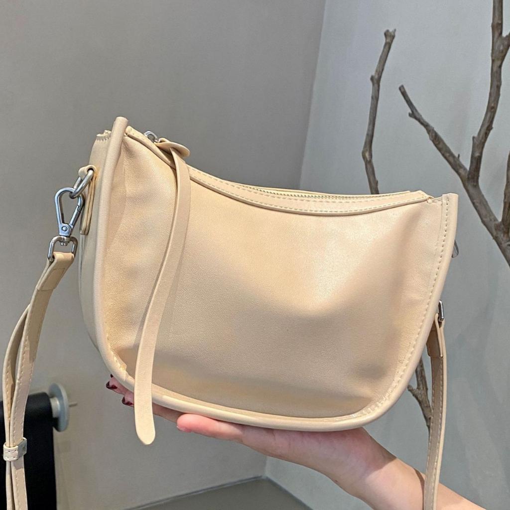 Rindsleder Damen, Einseitige Umhängetasche, Schlichte Mode-Tasche, Mädchen Muscheltasche, Tasche mit großem Fassungsvermögen