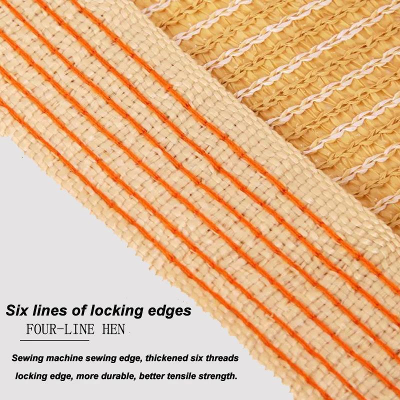 Beige Shade Mesh Wrap-Around Perforated Shade Fabric Thickened Heat Insulating Mesh Summer Outdoor Sun Shade Sail