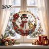 Christmas Tree Winter Santa Reindeer Snowman Ornament Hanging Decorations Xmas Round Acrylic Decor for Garden Door Sign Festive Window