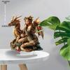 2D Flat, Magic Dragon and Elves Desktop Decoration, with Base, Suitable for wall decoration, porch, room, villa, accents Home, Hallway, or Workplace -