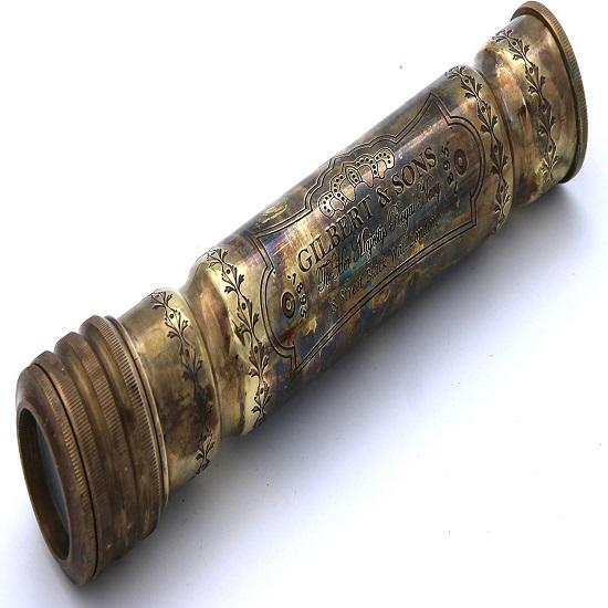 Handmade Brass Kaleidoscope with Leather Case Nautical for Friends Family