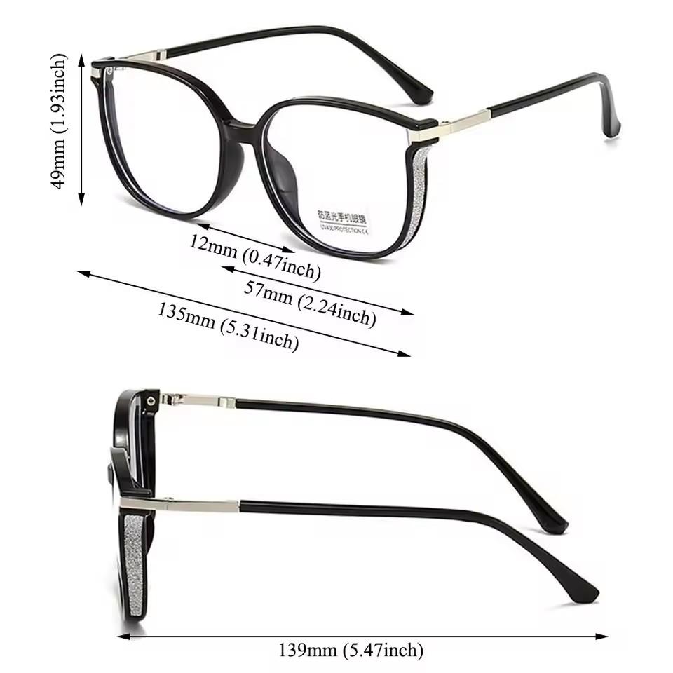 Anti-blue Light Glasses Square Metal Eyewear Women Men Large Frame Luxury Eyeglas Blue Light Blocking Man Lady Computer Eyeglas