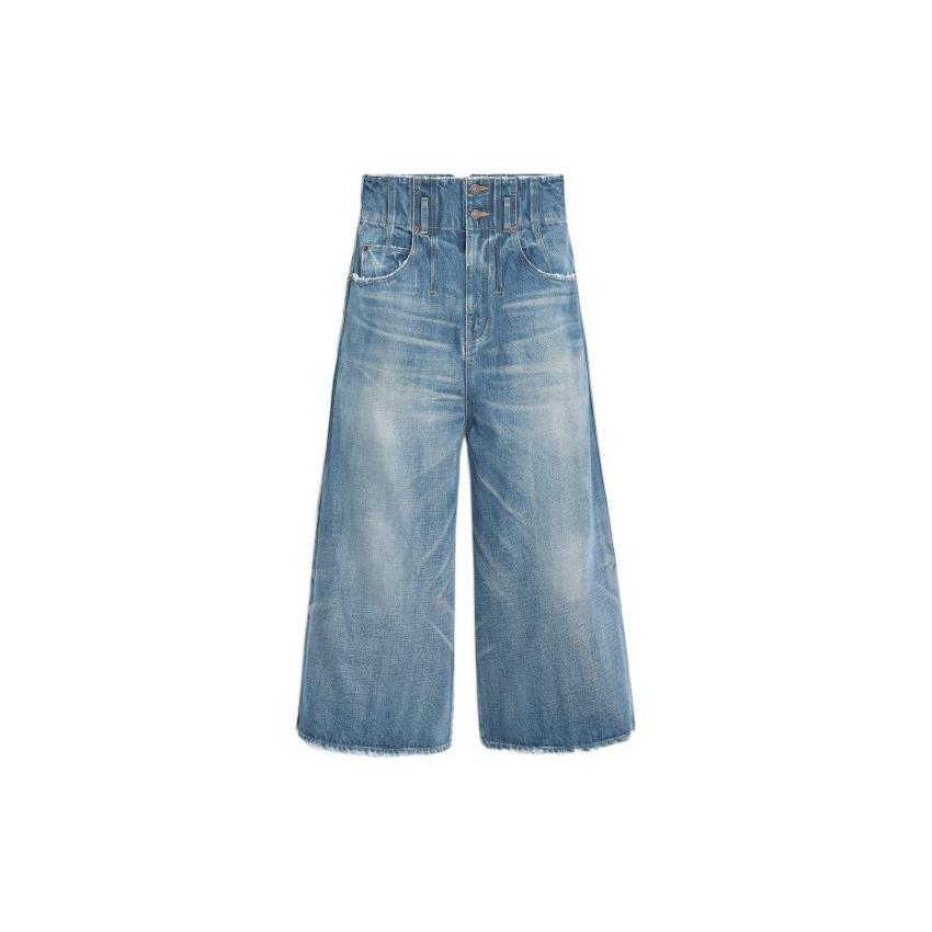 CELINE Jeans Women's Blue Moderate Wide Leg Pants 2N636079O-07FY