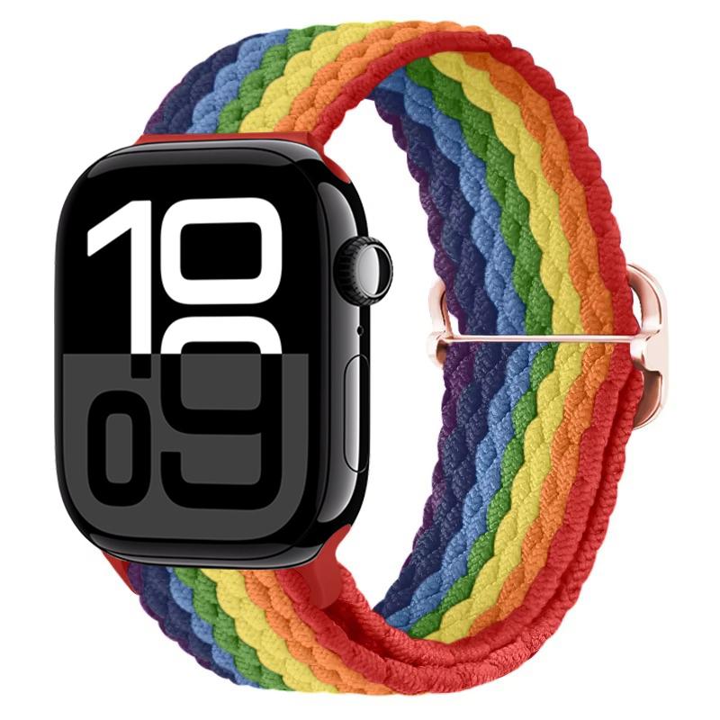 Nylon Braided Loop Band for Apple Watch Ultra/2 49mm 10 9 8 7 46mm 45mm 41mm 6 5 4 SE 44mm 40mm Elastic Strap for iWatch 3 42mm