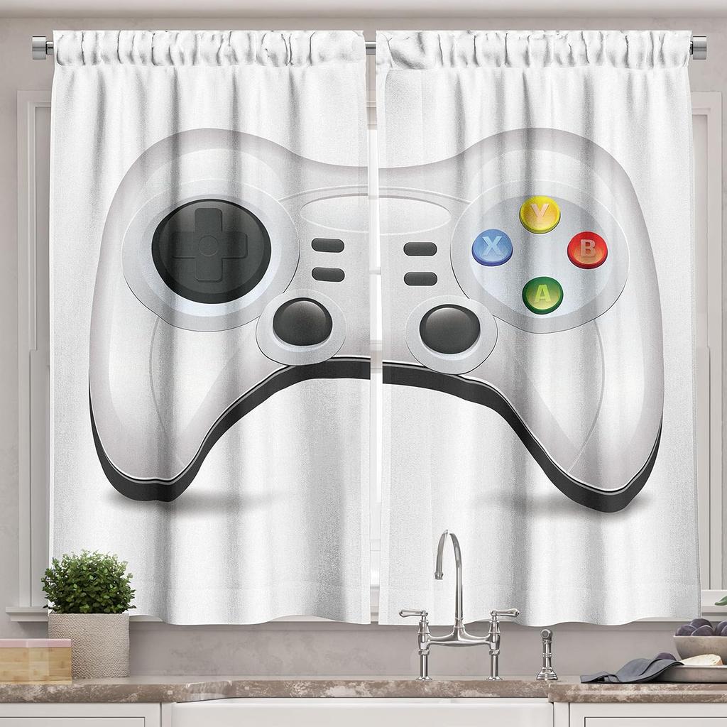 Lunarable Owl Kitchen Curtains Birds of Woodlands Perching on Tree Branches Animals with Swirls and Flower Designs Window Drap