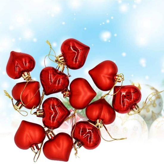 12Pcs Baubles Decorative Fine Workmanship Plastic Christmas Tree Pendant Ball for Hotel