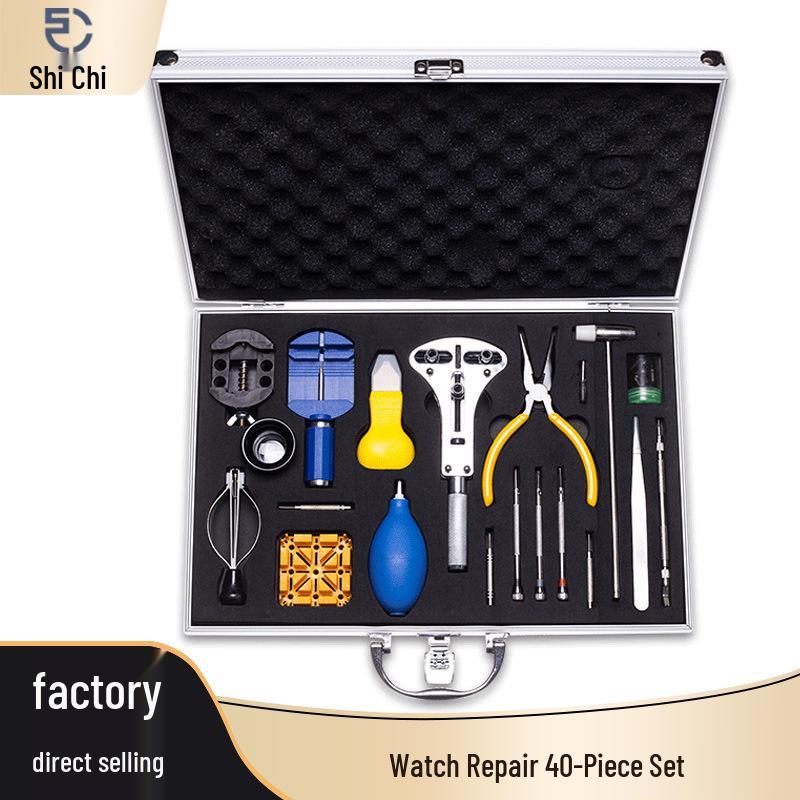 37-Piece Watch Repair Toolkit: Band Link Remover, Back Case Opener, Disassembly & Battery Replacement Tools