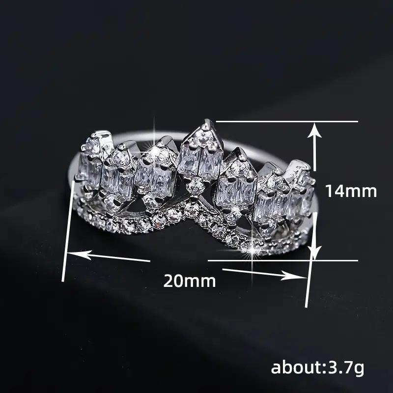 Lindon Classic Copper Alloy Zircon Ring Ladies Jewelry Wedding Promise Party Gift