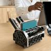 Large Capacity Engine Shape Business Card Holder Black Business Card Bracket Pen Holder  Front Desk