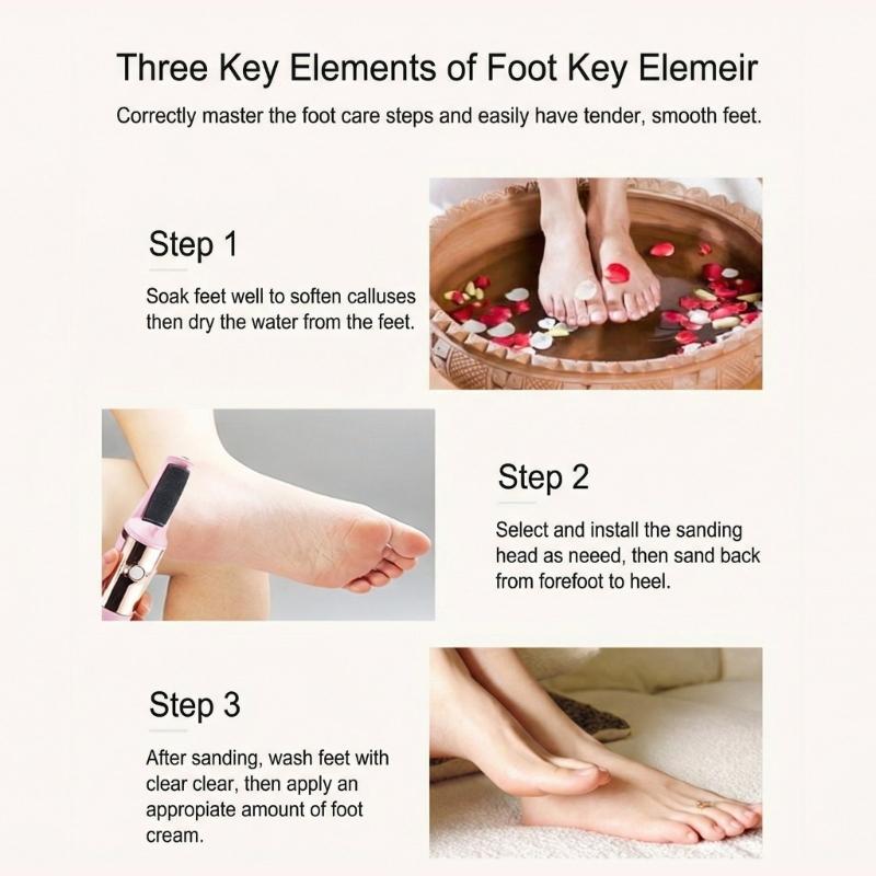 Professional Pedicure Kit 10 In 1 Set Includes Electric Foot Care Device With 3 Speeds And Grinding Heads For Dead Skin Removal