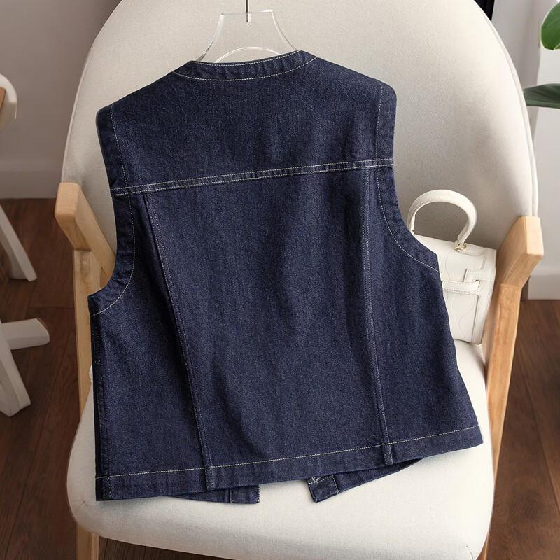 Silkpercy Women's Korean Style Washed Denim Vest