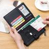 Rfid Multifunctional Travel Passport Wallet Card Holder Women'S Leather Thin Wallet Ticket Cover Holder Zipper Pocket Card Holder