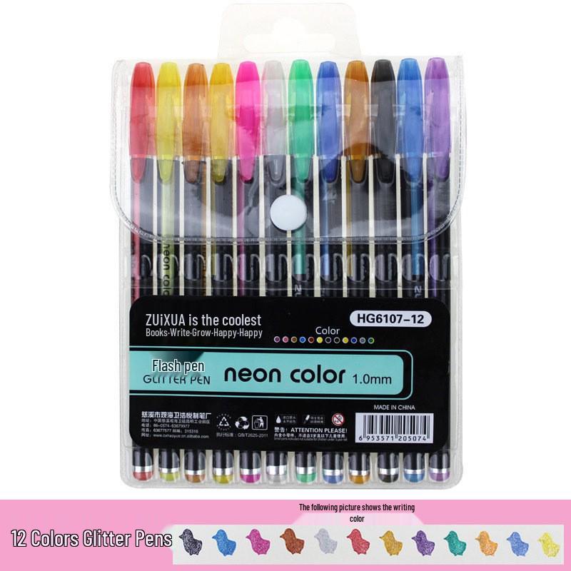 Pastell-Gelstift mit großer Kapazität und Glitzer für DIY-Zeichnen & Journaling