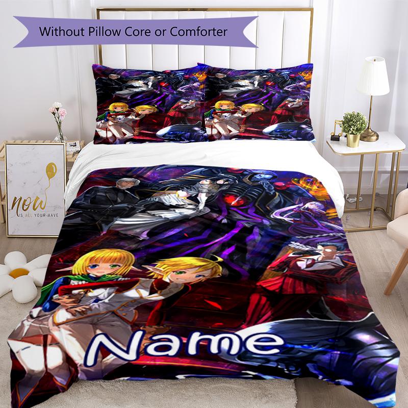 Set Biancheria da Letto Overlord Personalizzato con Nome 3 Pezzi Copripiumino Chiusura Include 1 Copripiumino e 2 Federe, Morbido e Confortevole per Tutte le Stagioni.