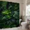 1pc Green Tropical Plant Leaves Shower Curtain Polyester Shower Curtain Bathroom Decoration and Accessories Home Decoration Pr