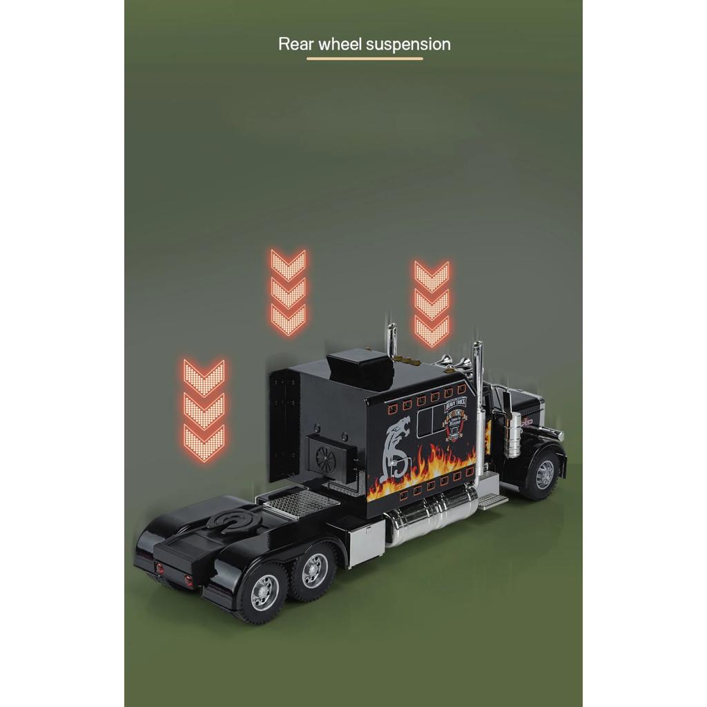 Camioane Scara 1/24 Tractor Peterbilt 389 Camioane din Aliaj Model Diecast Jucărie cu Sunet și Lumină Decor Interior Casă Cadou pentru Băiat