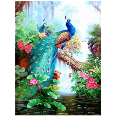 Pittura diamante 5D fai da te completa, ricamo a punto croce, pavone, decorazione per la casa, regalo fatto a mano