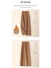 Women's Gray Cashmere Scimitar Wide-Leg Trousers – Fleece-Lined Wool for Autumn/Winter 2025