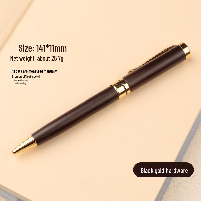 Retro Brass & Wood Twist Ballpoint Pen - Medium Oil for Signature & Business Gifts