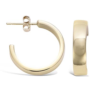 [N5325] - Gold Plated Hoop Earrings 'Choreography' - 2 Cm 5 Mm