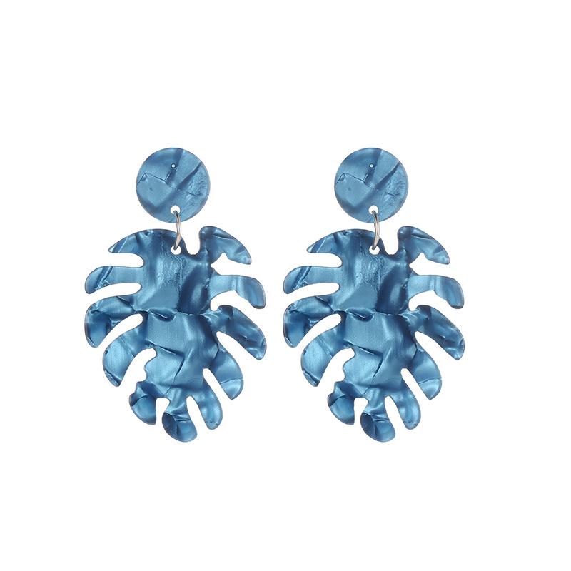 

Модные многослойные серьги-листья, разноцветные серьги, трендовые дикие женские аксессуары для ушей MIT синий