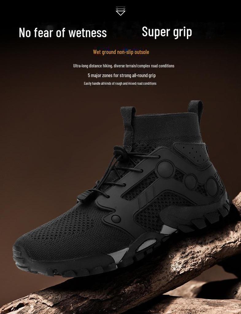 Protiskluzové venkovní turistické a horolezecké boty: Odolné proti opotřebení, vhodné pro brodění a rybolov