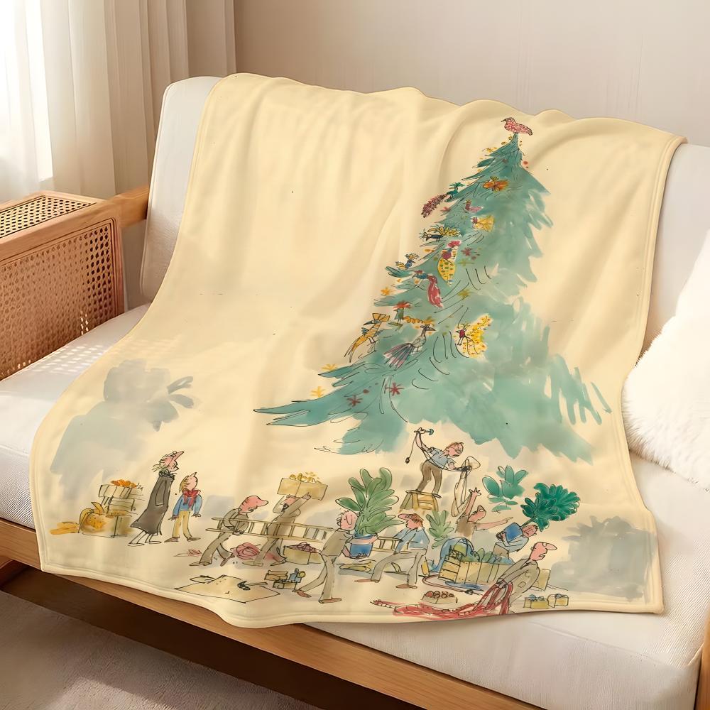 Artist Q-Quentin B-Blake Throw Flannel Blanket, Soft Warm, Durable & Washable cute Cool