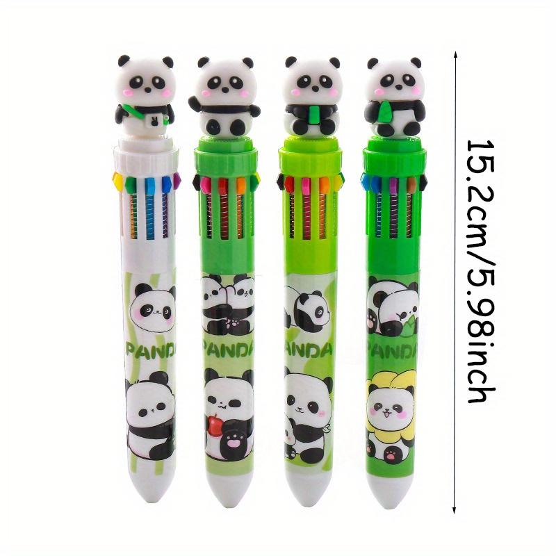 8 STÜCK Cartoon Niedliche Pandas 10-Farben Kugelschreiber Bunt Drückbar 0,7mm Rollerball Stift Doodle Marker Studenten Bürogebrauch, Abschlusssaison Zurück zur Schule