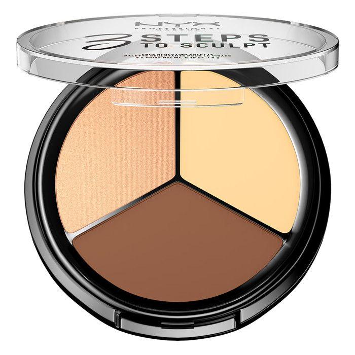 NYX Professional Makeup Contouring - 3 Schritte zum Modellieren - Gesichtsmodellier-Palette - Hell