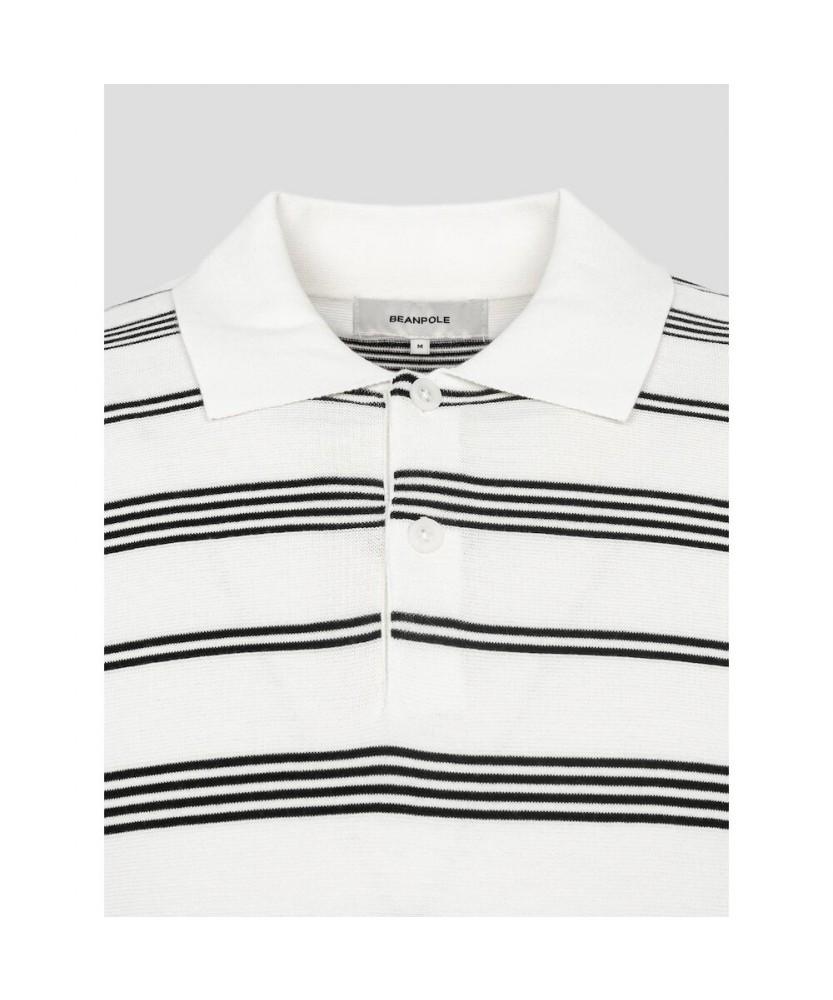 Binpolmen Striped Collared Neck Knit Ivory
