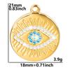 6pcs Real Gold Plated Blue/Dark Blue Rhinestone Evil Eye Pendant Stainless Steel Turkish Eye Charms For Jewelry Making Supplies
