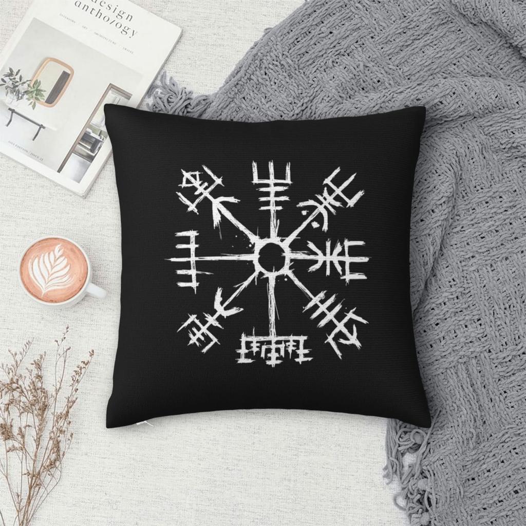 Viking Compass Vegvisir Square Pillowcase Cushion Cover Pillow Case Throw Pillow Cover for Home Bedroom Car