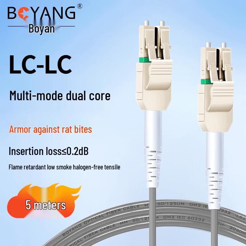 

BOYANG Telecom-Grade Armored Duplex Fiber Optic Patch Cable 5m