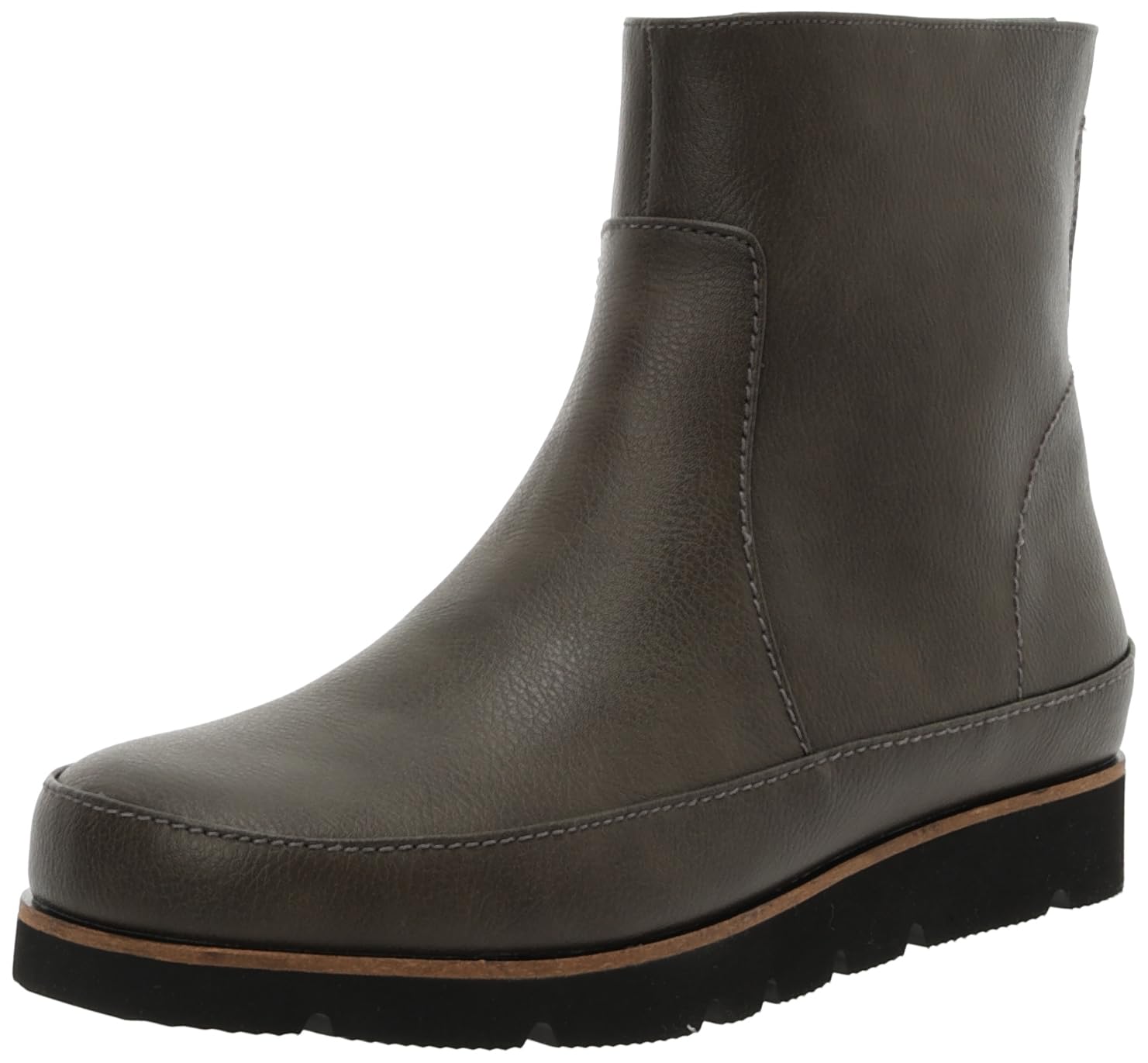 Enchanted Fashion Boots, Side Zip Square Short Boots, GY